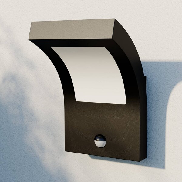 Lampa zewnętrzna z czujnikiem ruchu Advik Arcchio, czarny, aluminium, nowoczesny