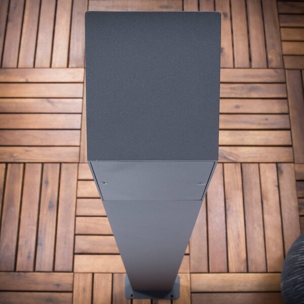 Słupek oświetleniowy LED Nevio, czujnik, 100 cm, antracytowy NEVIO Lucande, czarny, aluminium, nowoczesny