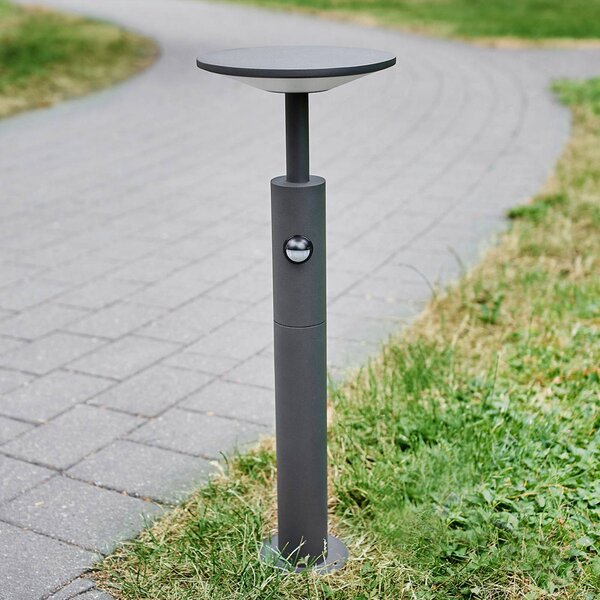 Słupek oświetleniowy z czujnikiem ruchu Fenia Lucande, czarny, aluminium, nowoczesny