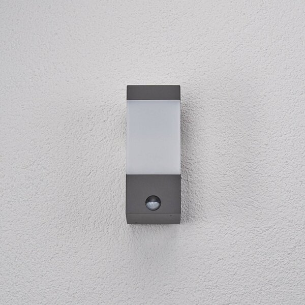 Lampa zewnętrzna z czujnikiem ruchu Kiran Lucande, możliwość ściemniania, czarny, aluminium, nowoczesny
