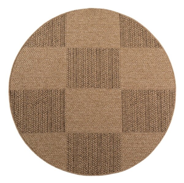 Brązowy okrągły dywan odpowiedni na zewnątrz ø 80 cm Timber 1405 – Ayyildiz Carpets