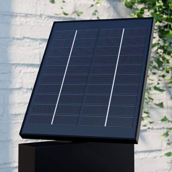 Lucande LED lampa solarna Silvan, 100cm, czujnik, antracytowy Silvan, czarny, aluminium, nowoczesny
