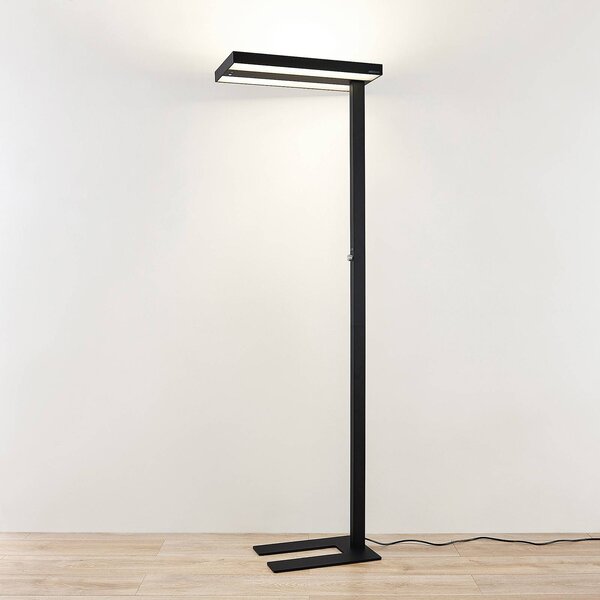 Lampa stojąca Logan Pro Arcchio, możliwość ściemniania, czarny, biuro, aluminium, nowoczesny