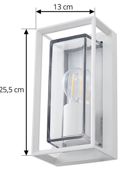 Kinkiet zewnętrzny Ismera Arcchio, możliwość ściemniania, biały / opal, aluminium, nowoczesny