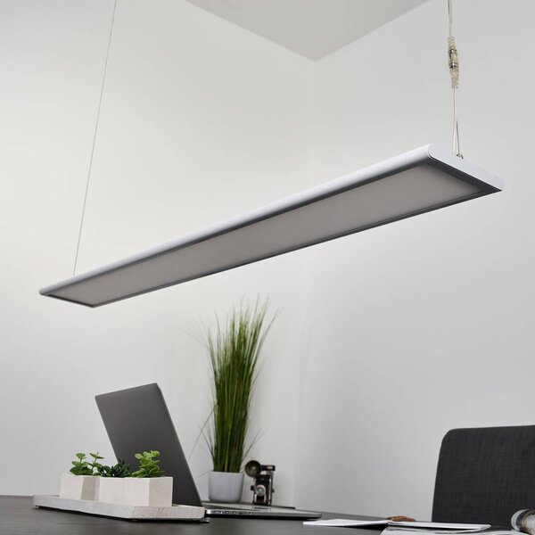Arcchio lampa wisząca biurowa LED Samu, góra/dół, ściemniana, aluminium Samu Arcchio, możliwość ściemniania, biały / opal, biuro, tworzywo sztuczne, nowoczesny