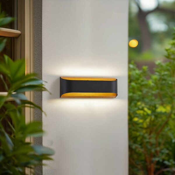Kinkiet zewnętrzny LED Lenore Lindby, czarny, aluminium, nowoczesny