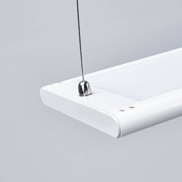 Arcchio lampa wisząca biurowa LED Samu, góra/dół, ściemniana, aluminium Samu Arcchio, możliwość ściemniania, biały / opal, biuro, tworzywo sztuczne, nowoczesny