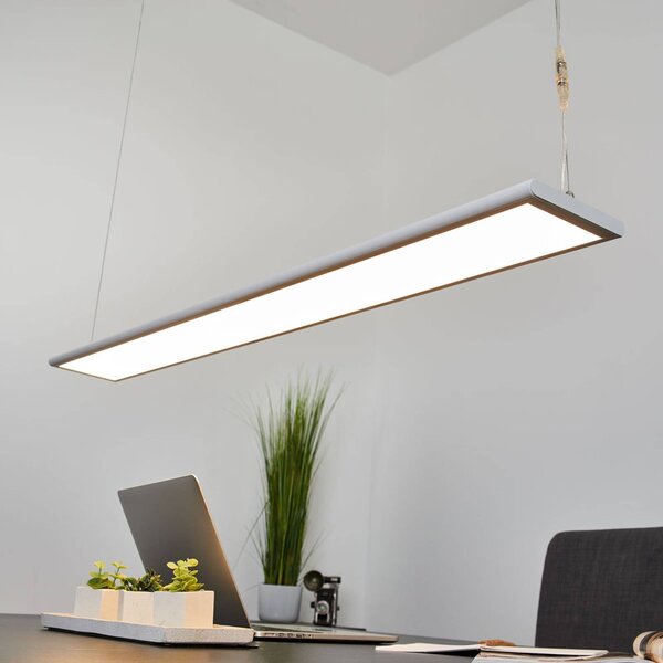 Arcchio lampa wisząca biurowa LED Samu, góra/dół, ściemniana, aluminium Samu Arcchio, możliwość ściemniania, biały / opal, biuro, tworzywo sztuczne, nowoczesny