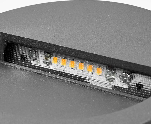 Oprawa wpuszczana ścienna LED Loya, Ø 11,5 cm, szara, IP54 Loya Lucande, czarny, aluminium, nowoczesny
