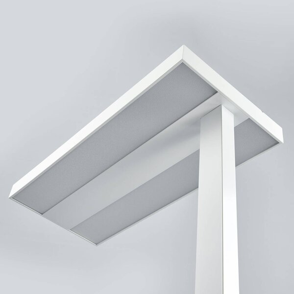 Lampa stojąca Logan Basic Arcchio, możliwość ściemniania, biały / opal, biuro, aluminium, nowoczesny