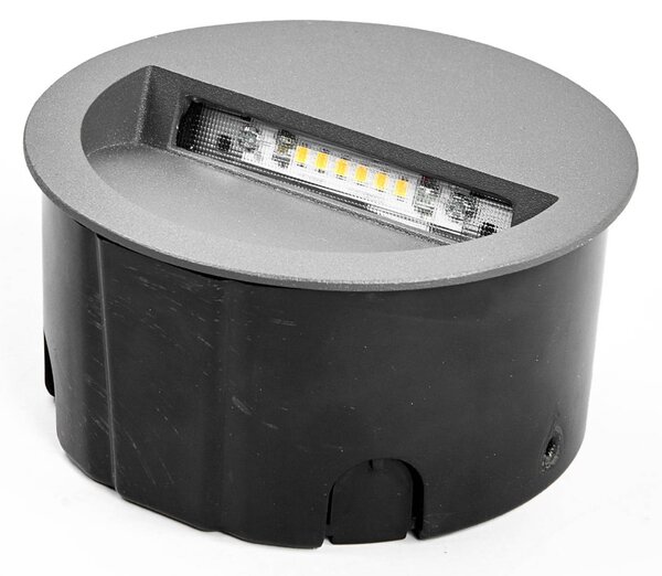 Oprawa wpuszczana ścienna LED Loya, Ø 11,5 cm, szara, IP54 Loya Lucande, czarny, aluminium, nowoczesny