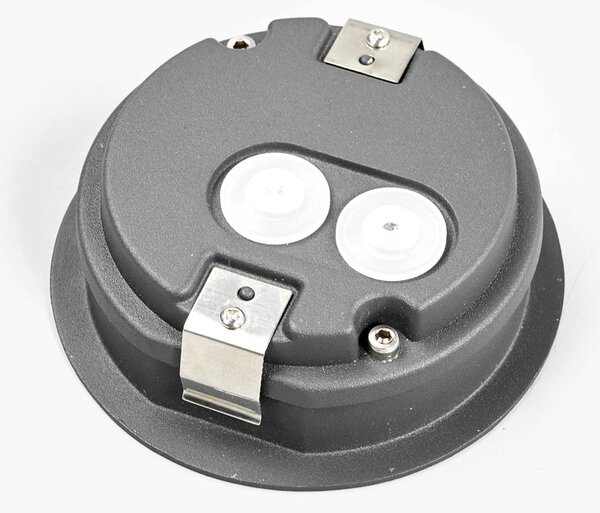 Oprawa wpuszczana ścienna LED Loya, Ø 11,5 cm, szara, IP54 Loya Lucande, czarny, aluminium, nowoczesny