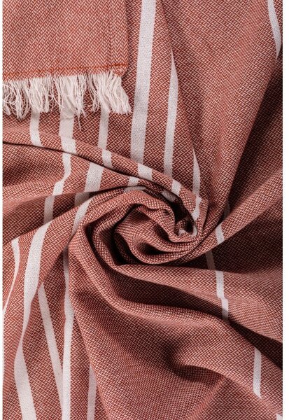 Bawełniany koc w kolorze terakoty 150x200 cm Solene – Tiseco Home Studio