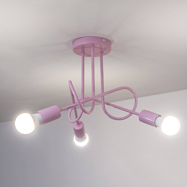 Lampa sufitowa Oxford HELAM, możliwość ściemniania, fioletowy / różowy / bladoróżowy, salon / jadalnia, metal