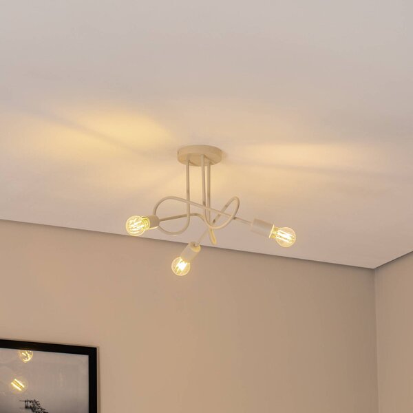Lampa sufitowa Oxford HELAM, możliwość ściemniania, kremowy / amber, salon / jadalnia, metal