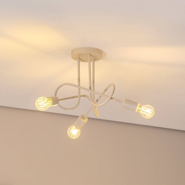 Lampa sufitowa Oxford HELAM, możliwość ściemniania, kremowy / amber, salon / jadalnia, metal