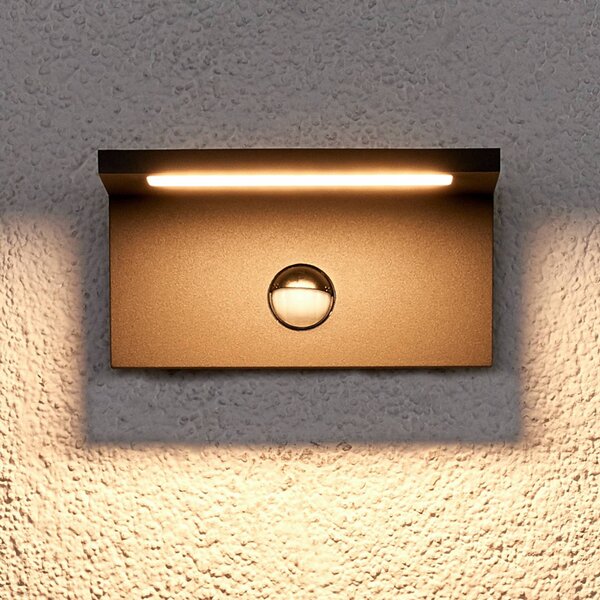 Lampa zewnętrzna z czujnikiem ruchu Darina Lucande, czarny, aluminium, nowoczesny