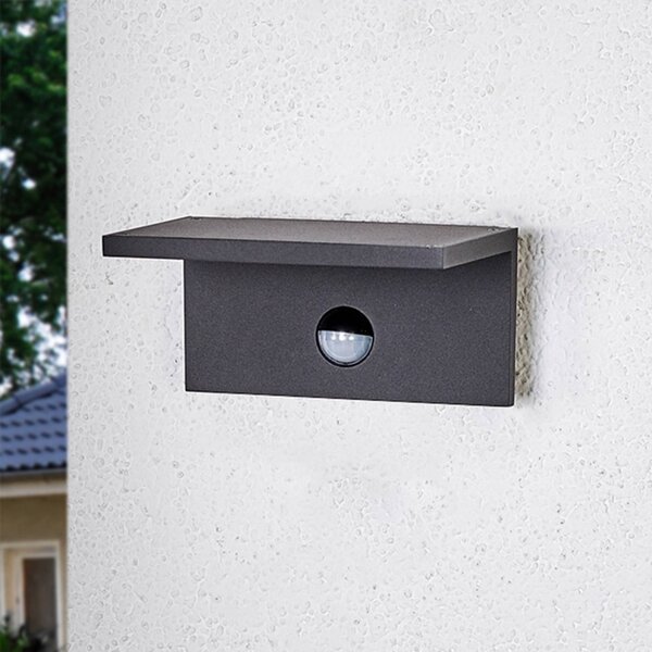 Lampa zewnętrzna z czujnikiem ruchu Darina Lucande, czarny, aluminium, nowoczesny