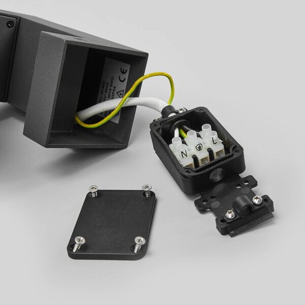 Lampa zewnętrzna z czujnikiem ruchu Olesia Lucande, czarny, aluminium, nowoczesny