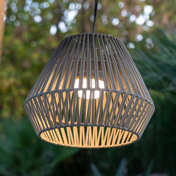 Newgarden Akumulatorowa lampa wisząca LED Conta, taupe możliwość ściemniania, aluminiowy / szary / cynkowy, tworzywo sztuczne, nowoczesny