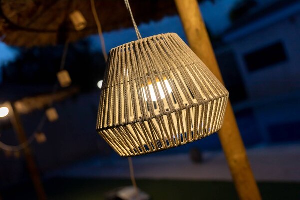Newgarden Akumulatorowa lampa wisząca LED Conta, taupe możliwość ściemniania, aluminiowy / szary / cynkowy, tworzywo sztuczne, nowoczesny