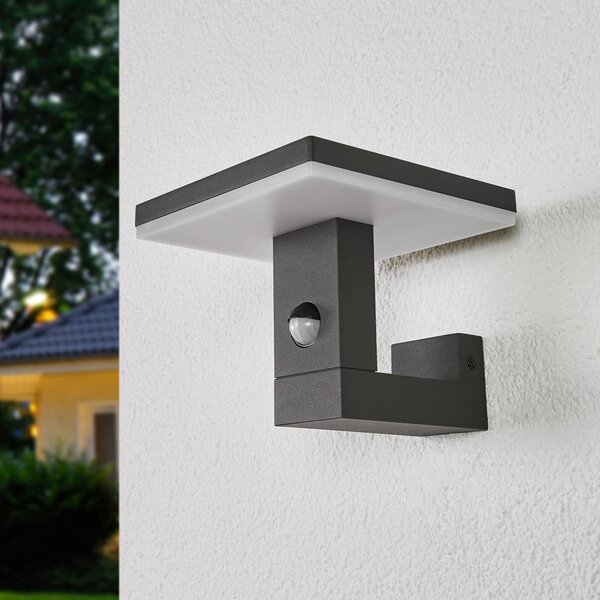Lampa zewnętrzna z czujnikiem ruchu Olesia Lucande, czarny, aluminium, nowoczesny