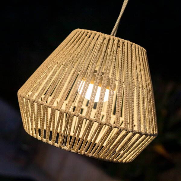 Newgarden Akumulatorowa lampa wisząca LED Conta, taupe możliwość ściemniania, aluminiowy / szary / cynkowy, tworzywo sztuczne, nowoczesny