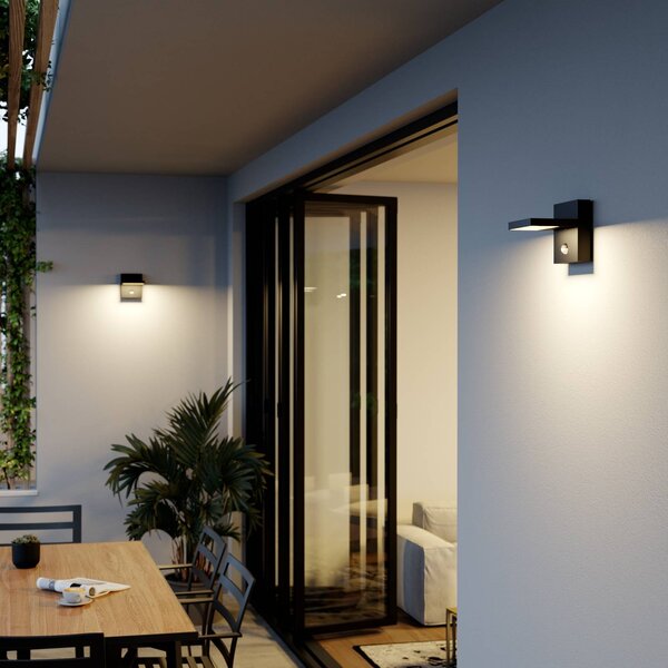 Lampa zewnętrzna z czujnikiem ruchu Silvan Lucande, czarny, aluminium, nowoczesny