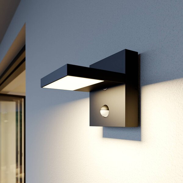 Lampa zewnętrzna z czujnikiem ruchu Silvan Lucande, czarny, aluminium, nowoczesny