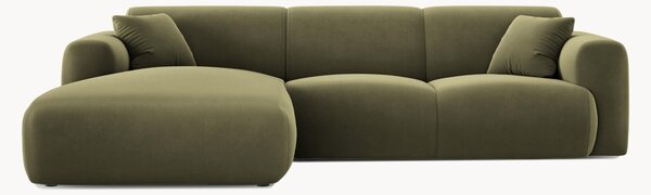 Sofa narożna z weluru Nolio, różne rozmiary