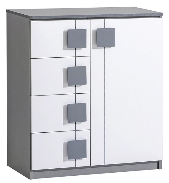 Komoda Gumi z 4 szufladami G3 Biały/Antracyt