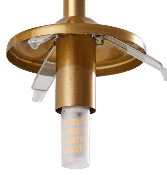 Lampa wisząca szklana Piatra Lindby, możliwość ściemniania, kremowy / amber, salon / jadalnia, szkło, nowoczesny