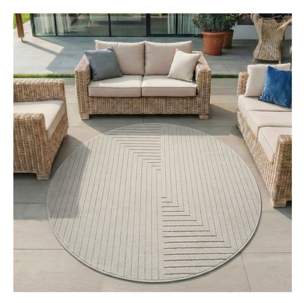 Kremowy okrągły dywan odpowiedni na zewnątrz ø 120 cm Nova 1202 – Ayyildiz Carpets