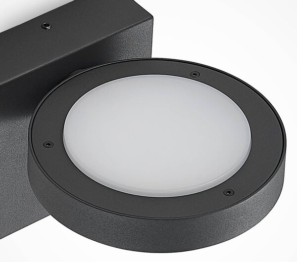 Lampa zewnętrzna z czujnikiem ruchu Belna Lucande, czarny, aluminium, nowoczesny