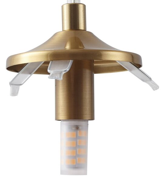 Lampa wisząca szklana Piatra Lindby, możliwość ściemniania, kremowy / amber, salon / jadalnia, szkło, nowoczesny