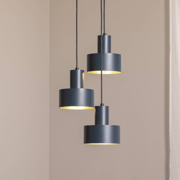 Lampa wisząca Rif 3 SIGMA, możliwość ściemniania, czarny, salon / jadalnia, metal, nowoczesny