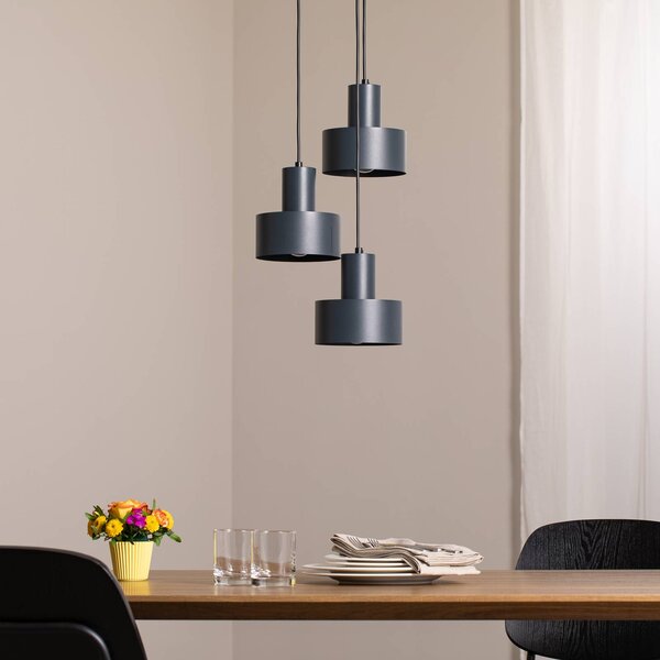Lampa wisząca Rif 3 SIGMA, możliwość ściemniania, czarny, salon / jadalnia, metal, nowoczesny