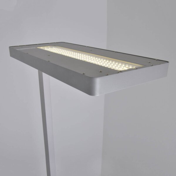 Lampa stojąca Logan Neo Arcchio, możliwość ściemniania, aluminiowy / szary / cynkowy, biuro, aluminium, nowoczesny