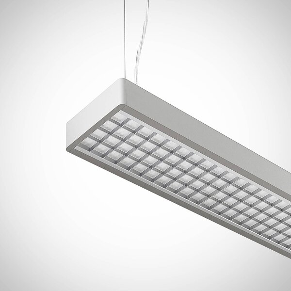 Arcchio Susi lampa wisząca biurowa LED, srebrna, 120 cm, 4000K, DALI Arcchio, możliwość ściemniania, aluminiowy / szary / cynkowy, biuro, aluminium, nowoczesny
