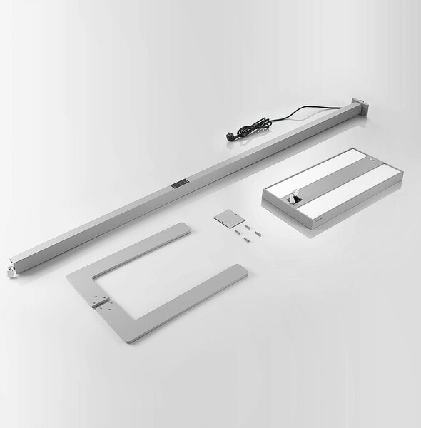 Lampa stojąca Logan Ultra Arcchio, możliwość ściemniania, aluminiowy / szary / cynkowy, biuro, aluminium, nowoczesny