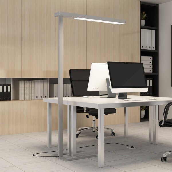 Lampa stojąca Susi Arcchio, możliwość ściemniania, aluminiowy / szary / cynkowy, biuro, aluminium, nowoczesny