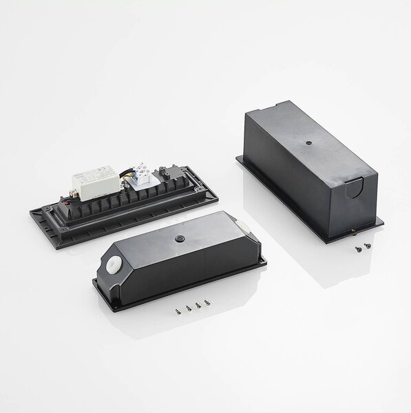 Lucande Lachlain oprawa wpuszczana ścienna LED, aluminiowy / szary / cynkowy, aluminium, nowoczesny
