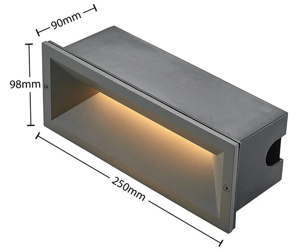 Oprawa wpuszczana ścienna LED Jaano, antracyt, aluminium, IP65 Jaano Lucande, czarny, aluminium, nowoczesny