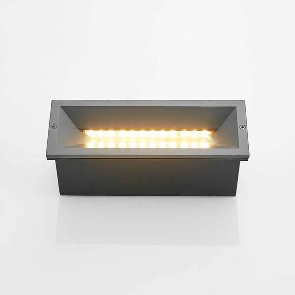 Oprawa wpuszczana ścienna LED Jaano, antracyt, aluminium, IP65 Jaano Lucande, czarny, aluminium, nowoczesny