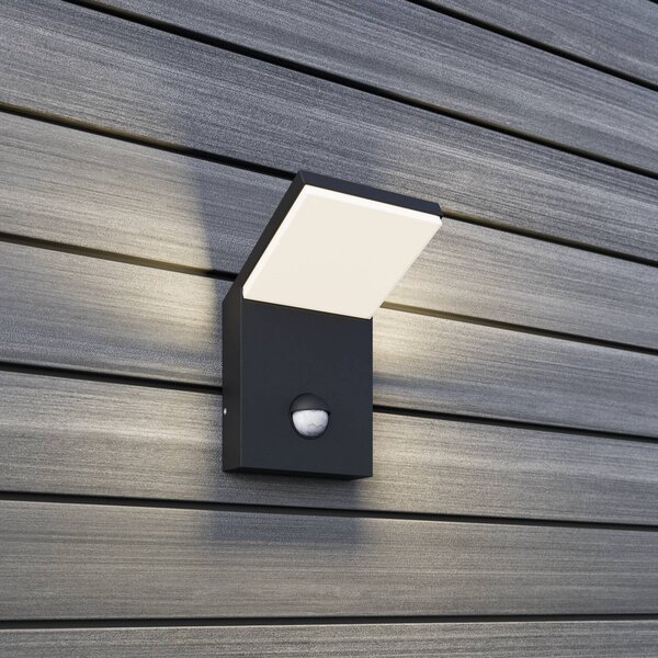 Lampa zewnętrzna z czujnikiem ruchu Nevio Lucande, aluminiowy / szary / cynkowy, aluminium, nowoczesny