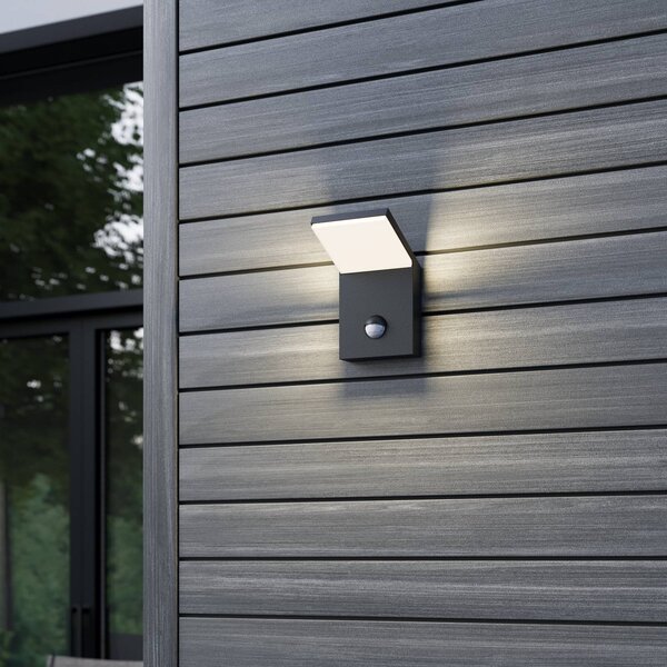 Lampa zewnętrzna z czujnikiem ruchu Nevio Lucande, aluminiowy / szary / cynkowy, aluminium, nowoczesny