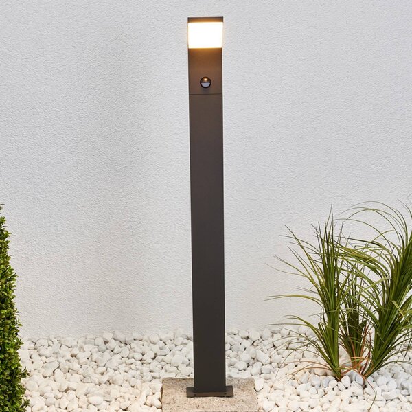 Lucande Timm Lampa ogrodowa LED, czujnik, 100cm, antracyt, IP54, czarny, aluminium, nowoczesny