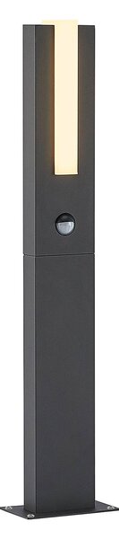 Lucande Virgalia słupek ogrodowy LED, czujnik ruchu, 65 cm, IP54, czarny, aluminium, nowoczesny