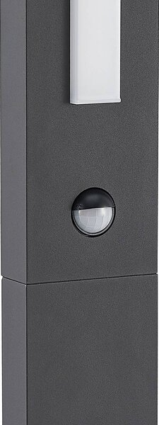 Lucande Virgalia słupek ogrodowy LED, czujnik ruchu, 65 cm, IP54, czarny, aluminium, nowoczesny