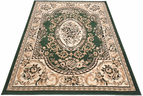 Prostokątny zielony dywan w stylu retro - Ritual 13X